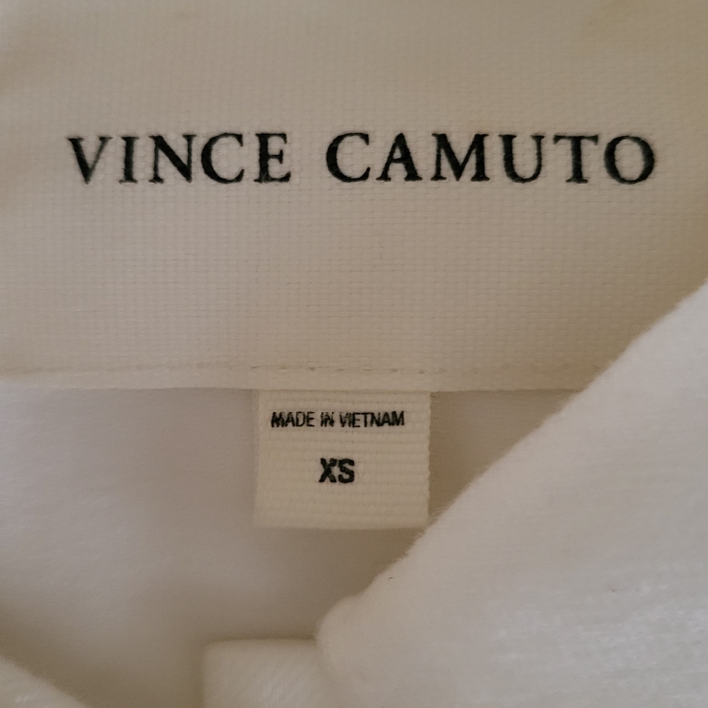 VINCE CAMUTO Womens White Point Collar Denim Jacket  Side Lace Detail Sz XS Nwt - Picture 8 of 12